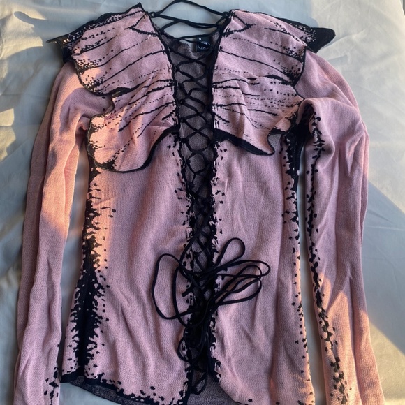 1XBlue pink butterfly cardigan - Picture 3 of 4